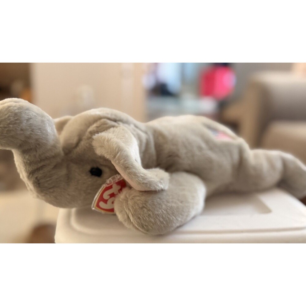 Ty Large Plush Beanie Buddy 💜 RIGHTY Elephant 15" NEW MWMTs Stuffed Animal Toy